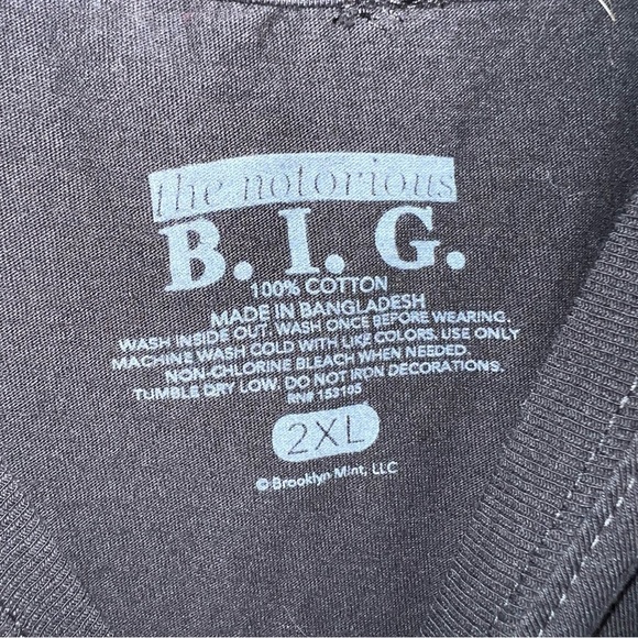 Notorious B.I.G. Biggie Smalls Graphic T-shirt Men’s Black and White Size 2XL - Picture 3 of 5